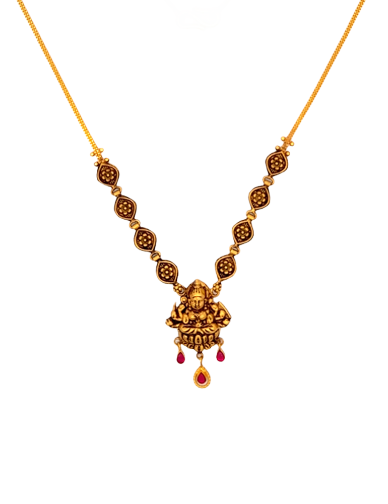 Lakshmi Ratna Temple Necklace - 22 Kt