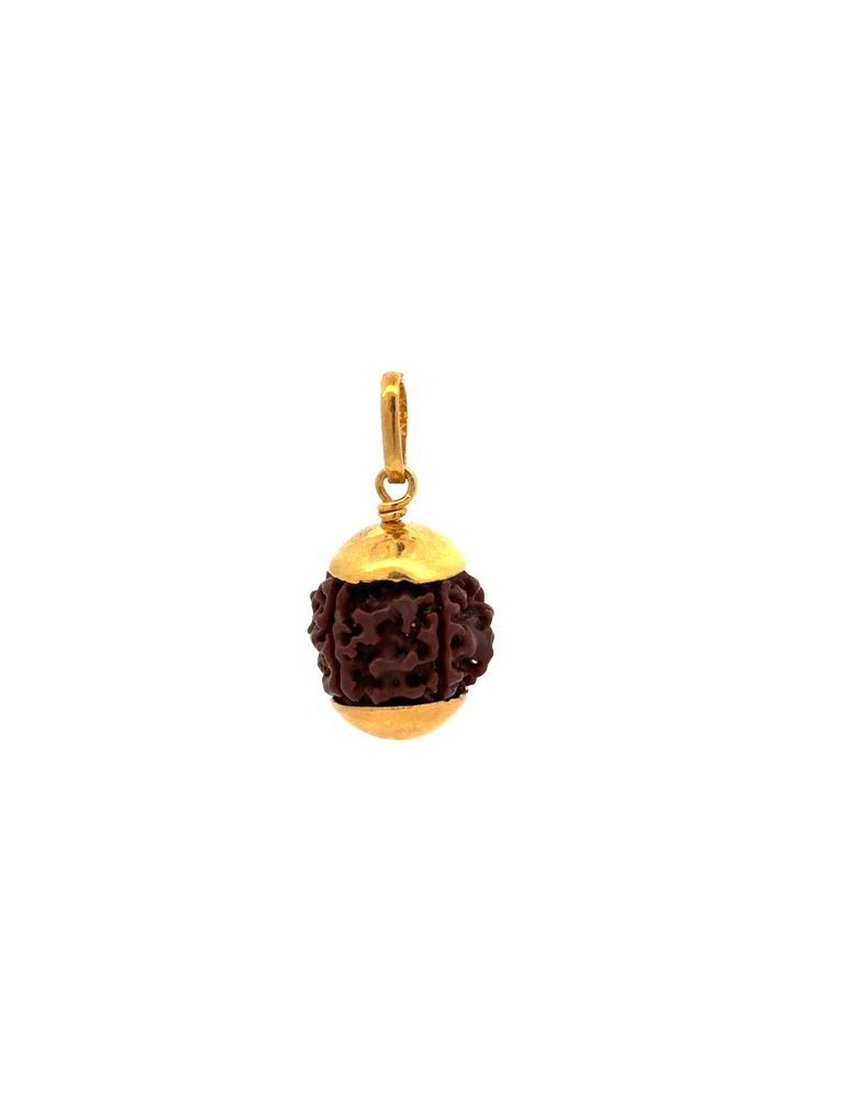 Gold Rudhraksha Oendant - 22 Karat