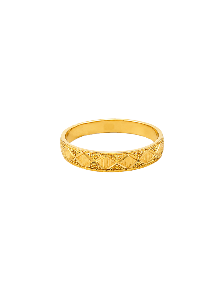 Varnika Textured Gold Ring - 22 Karat