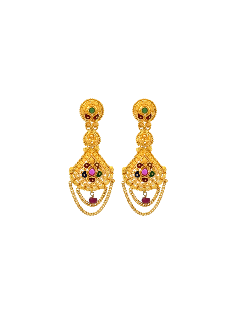 Gold Earrings - 22 Karat