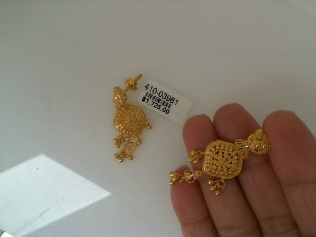 Cluster Glow Gold Earrings - 22 Karat