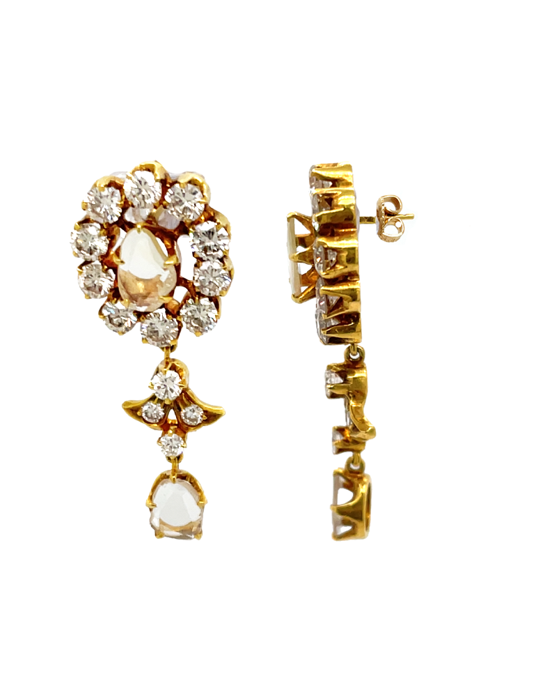 Diamond Uncut Earrings 18 Karat