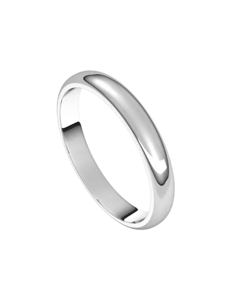 Half Round White Gold Band 18 Karat