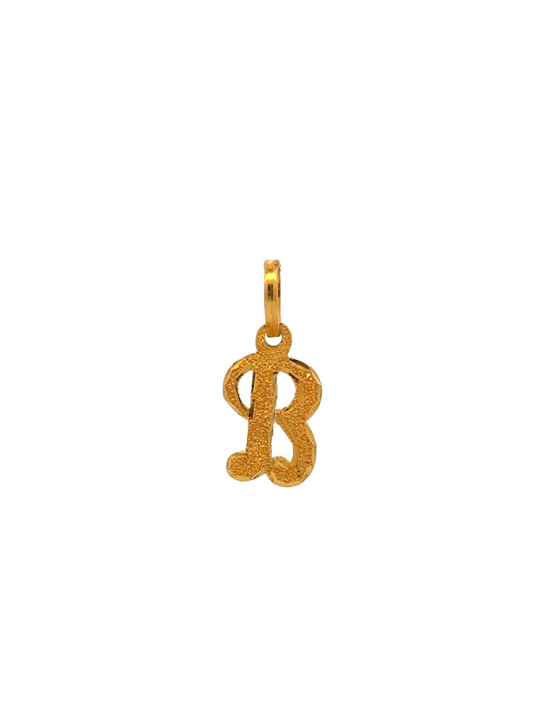 Gold Initial 'B' Pendant - 22 Karat