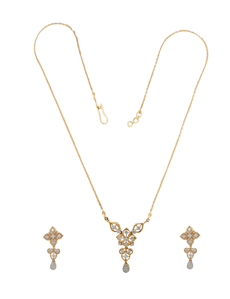 Diamond Pendent Set With Earrings