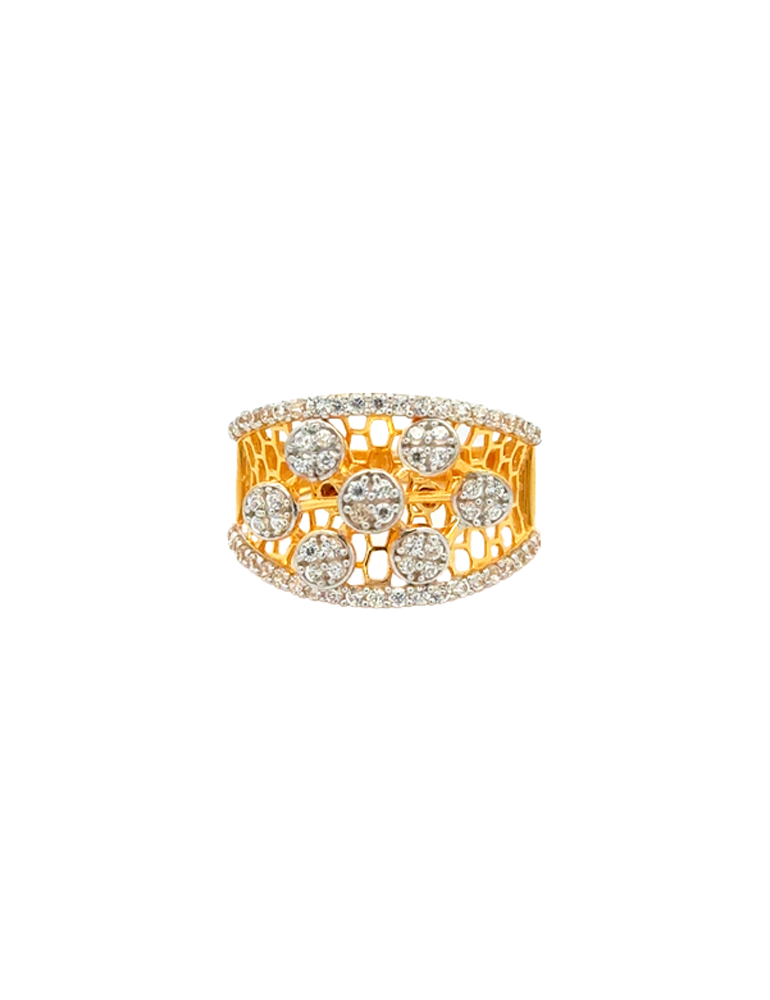 Virelle Honeycomb Glam Ring 22 Karat