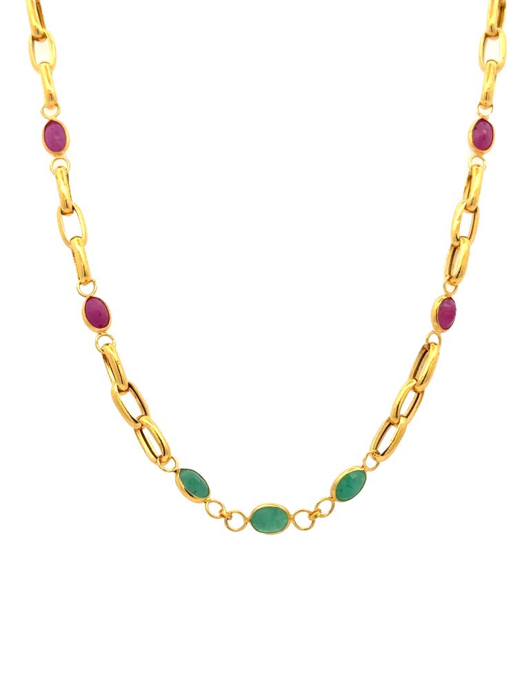 Marakata Manik Gold Chains - 22 Kt