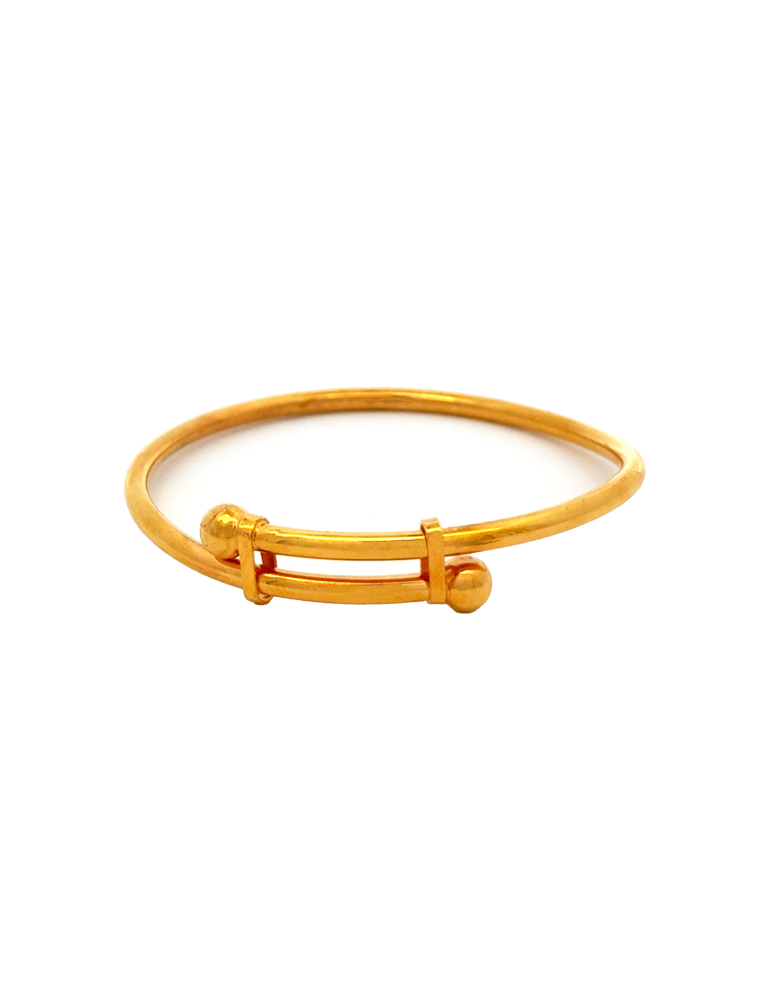 Simple Ball Gold Baby Bangle