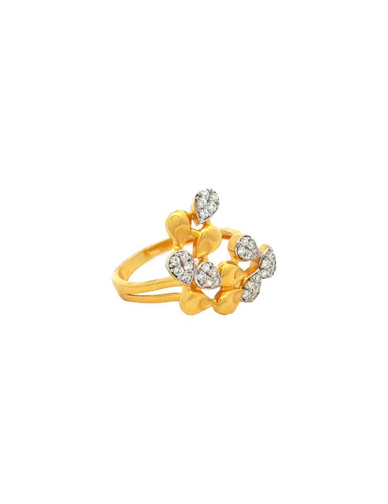 Seravelle Golden Leaf Ring - 22 Karat