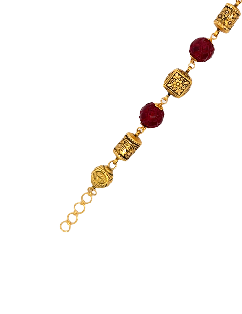 Antique Finish Gold Women's Bracelet - 22 Karat