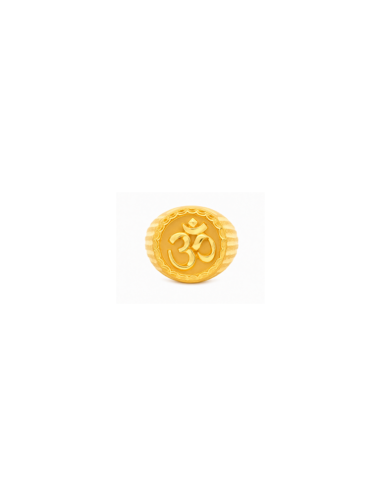 Adiyogi Om Gold Ring - 22 Karat