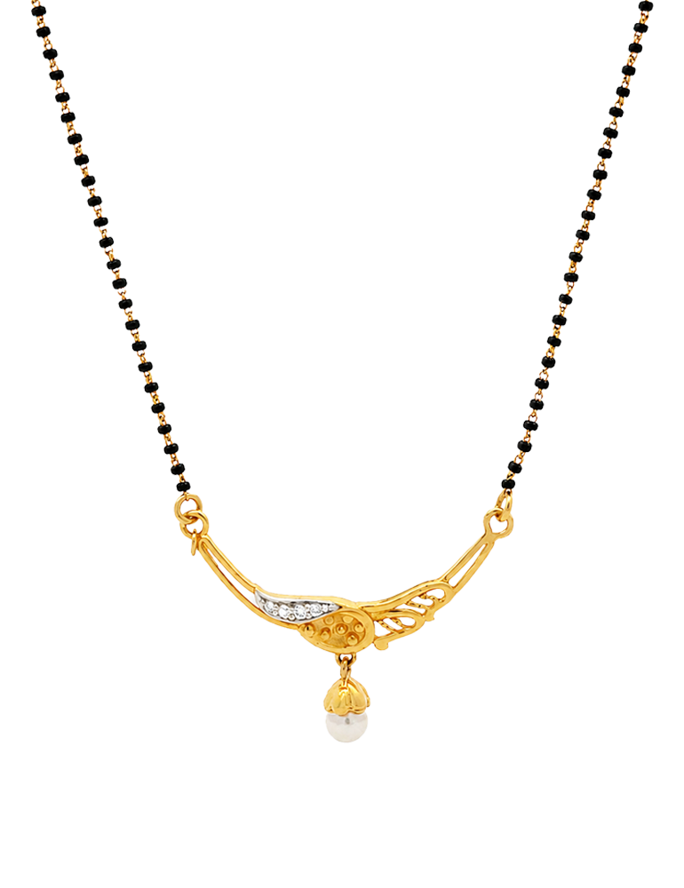 Pearl Grace Diamond Mangalsutra Set - 22 Karat