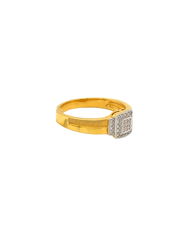 CZ Stone Gold Men's Ring 22 Karat