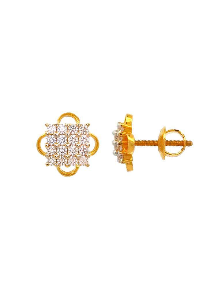 Cluster Glow Gold Earrings - 22 Karat