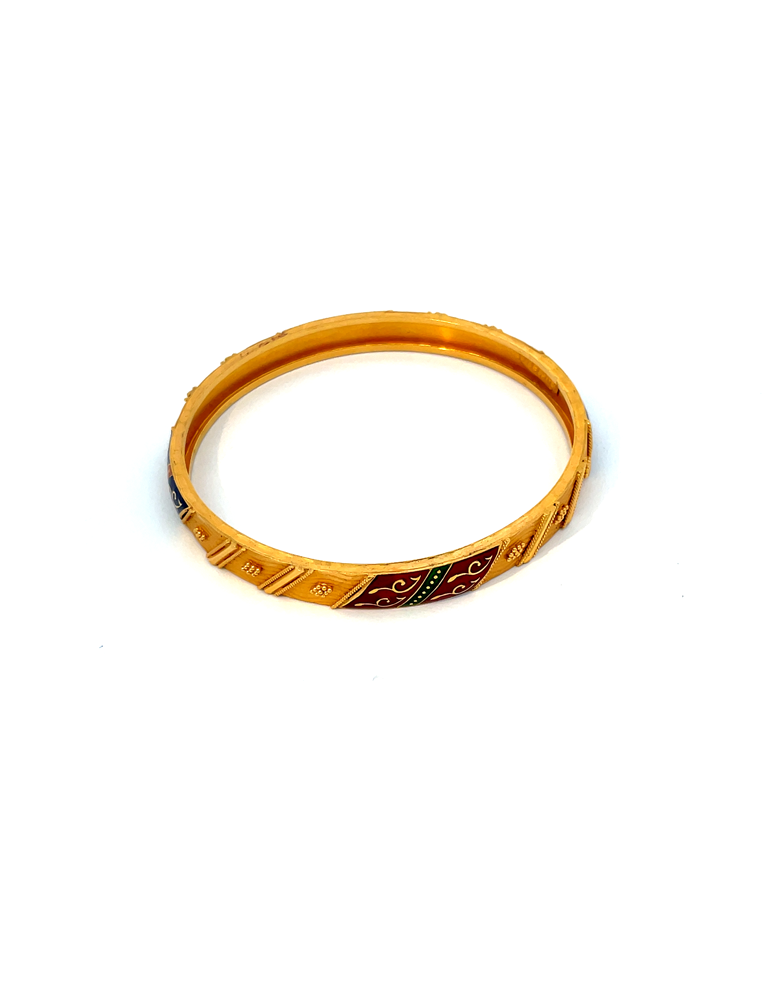 22 Kt Enamel Gold Bangles - Set of 2