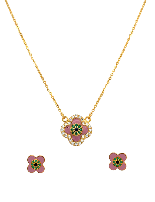 Gold Necklace Set with Earrings 22 Karat