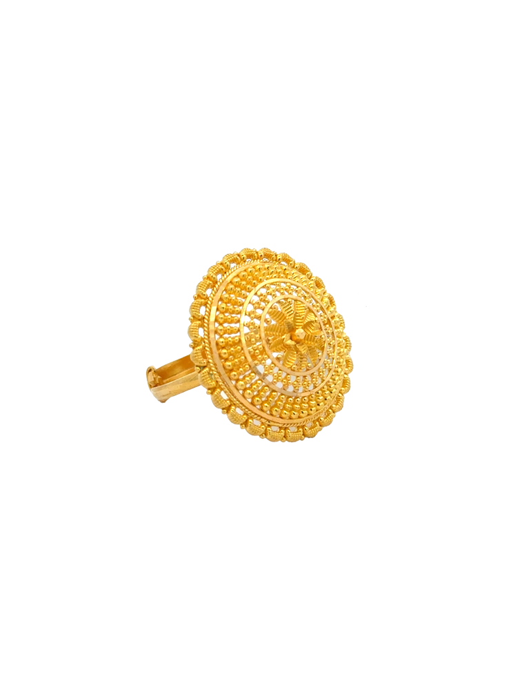 Traditional Yellow Gold Ring In 22Karat