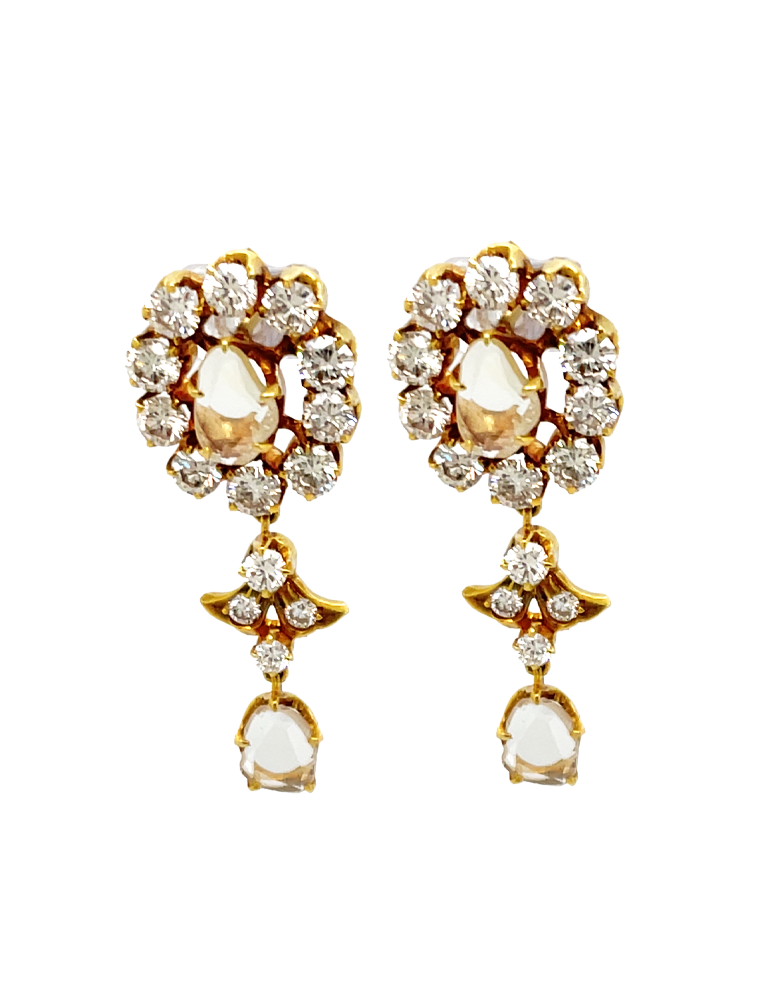 Diamond Uncut Earrings 18 Karat