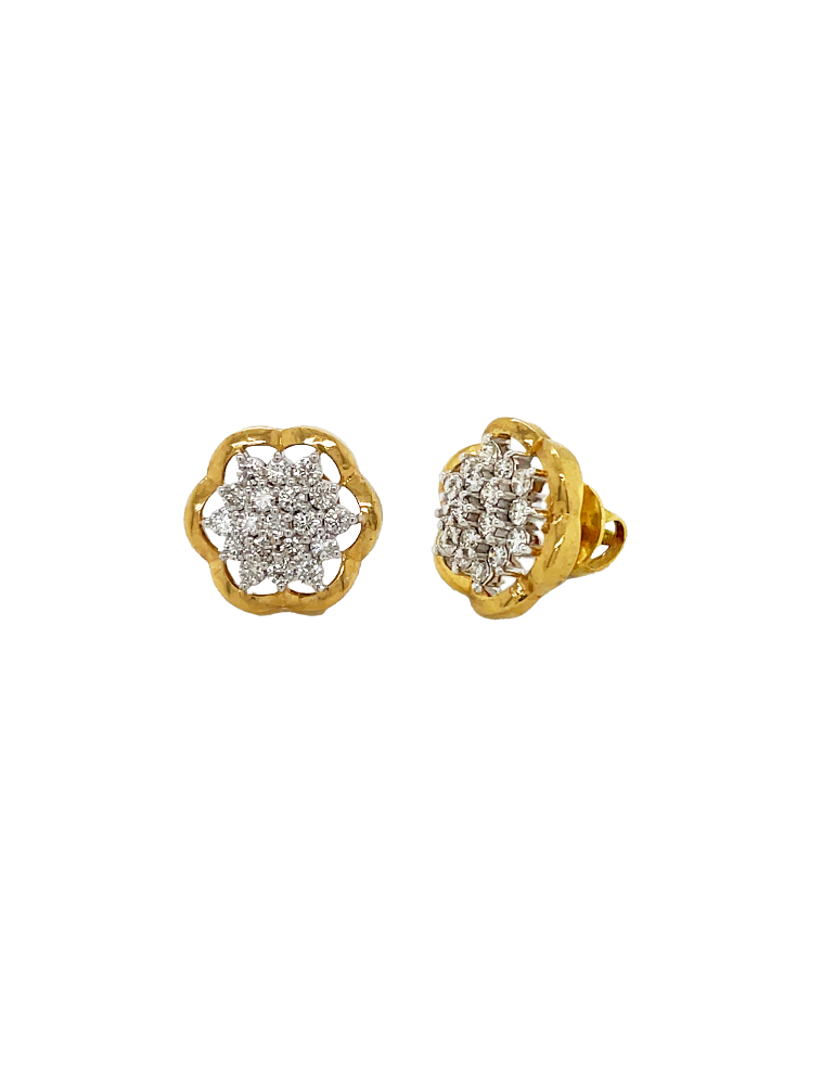 Diamond Gold Earrings In 18 Karat