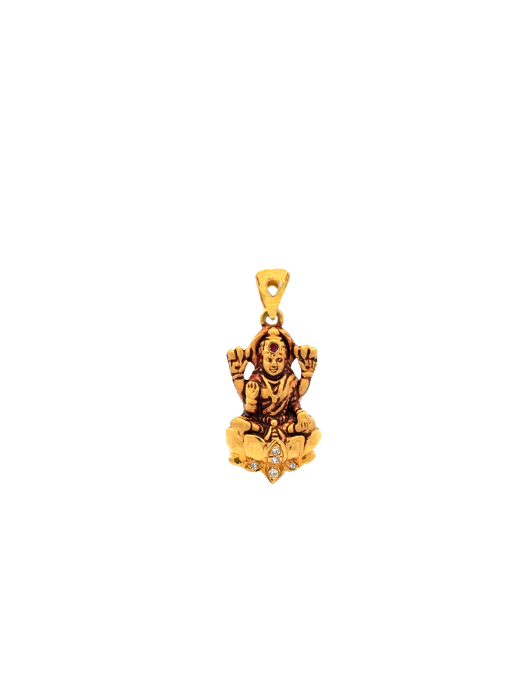 Gold Antique Lakshmi Pendant 22 karat