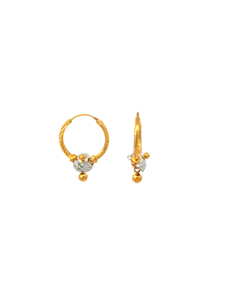 Dual Toned Gold Bali - 22 Karat