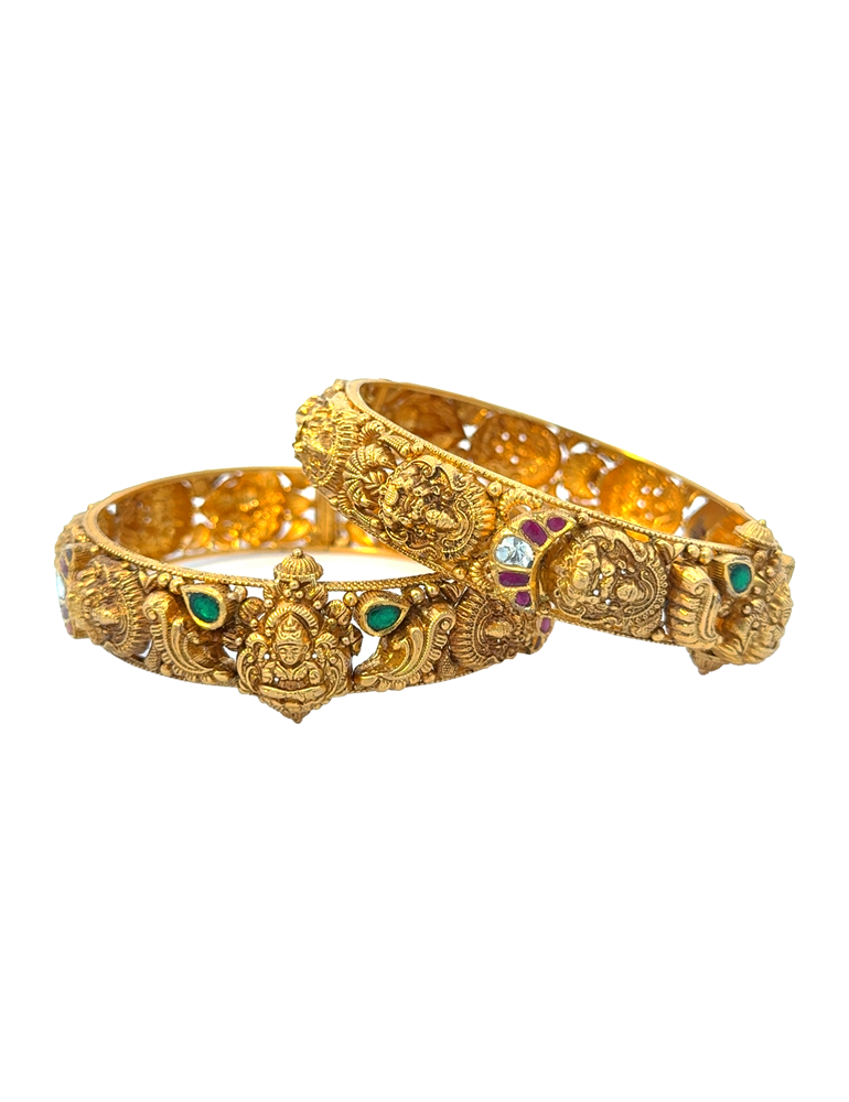 Antique Gold Bangles 22 Karat - Set Of 2