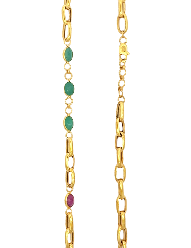 Marakata Manik Gold Chains - 22 Kt