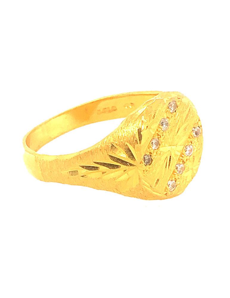 Gold Ring 22 Karat With Cubic Zirconia