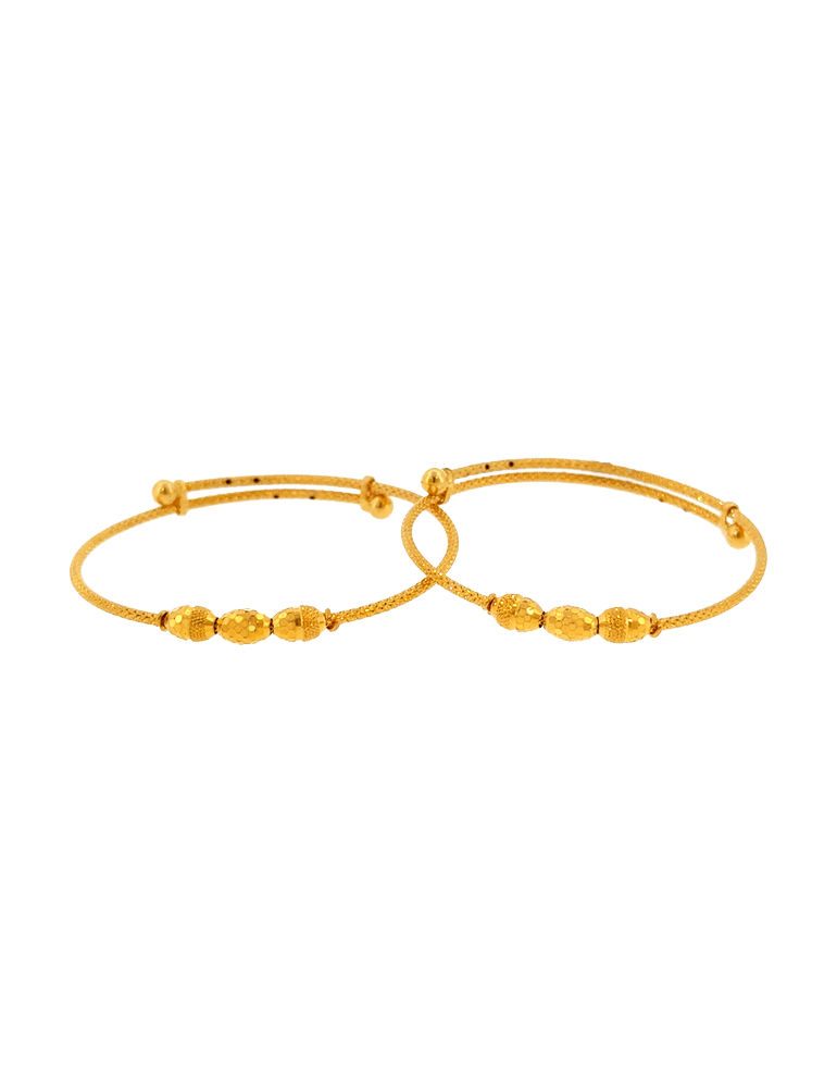Luminous Beadline Baby Bangle - 22 Karat