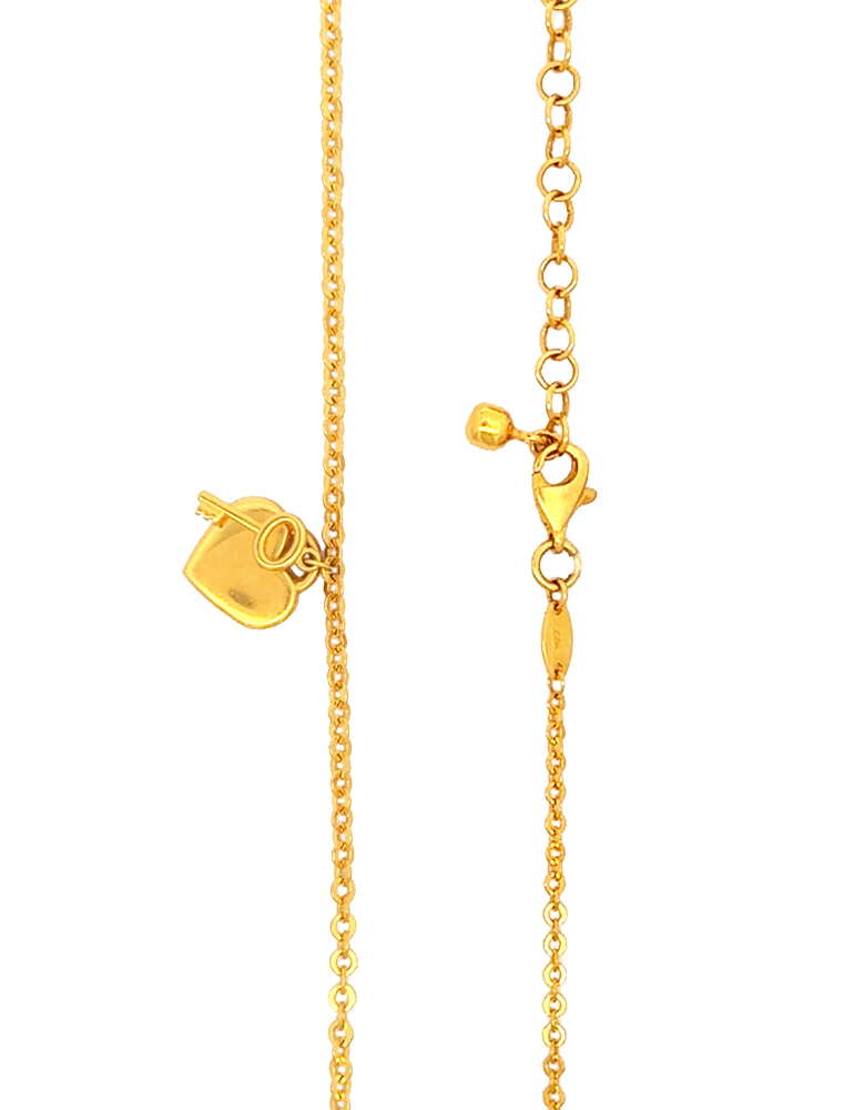 Amora Lockdrop Gold Chain - 22 Karat