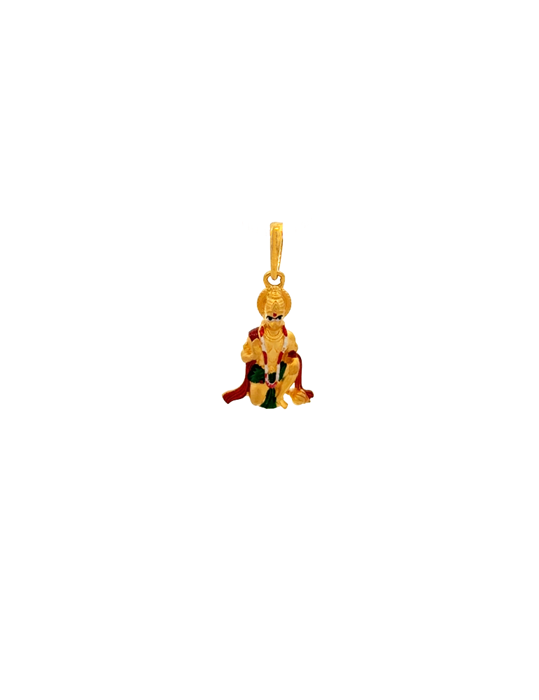 Gold Hanuman Pendant 22 Karat