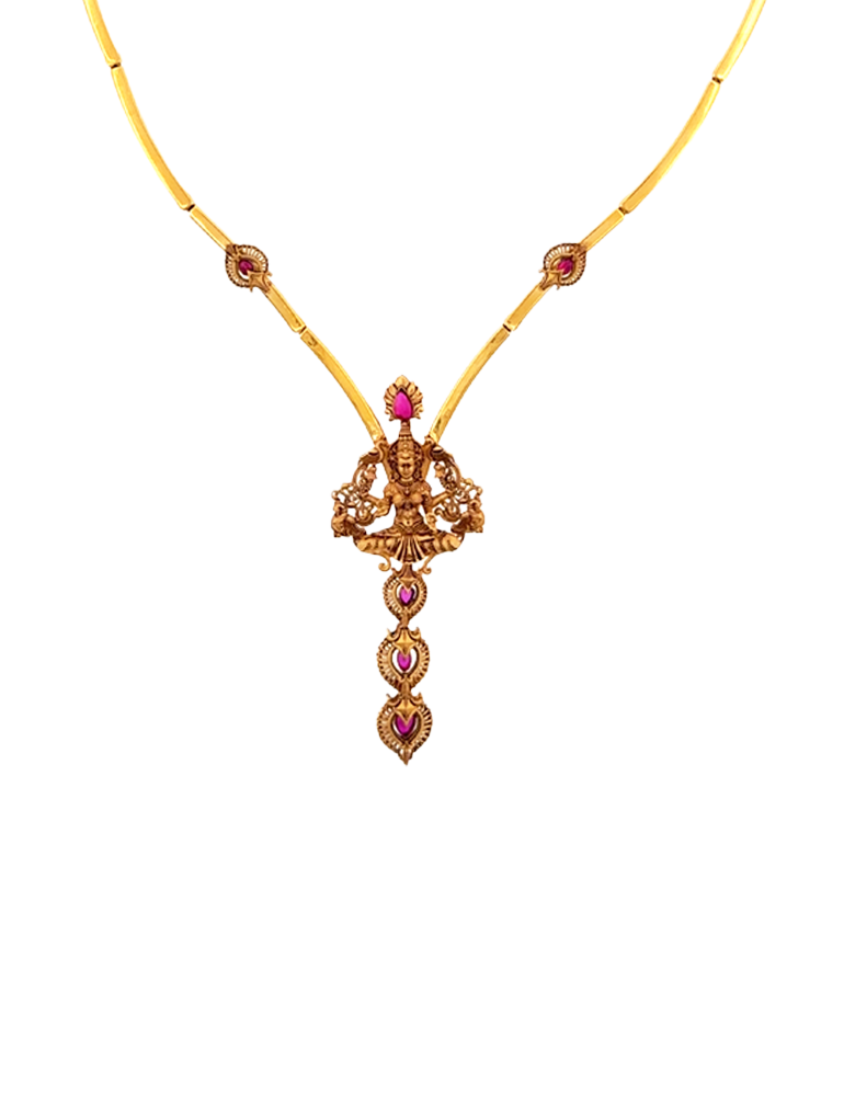 Lakshmika Grace Necklace Set with Earrings 22 Karat