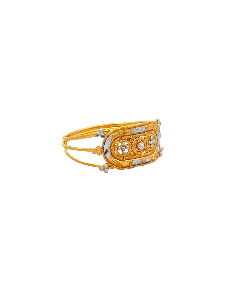 Traditional 22K Gold with Contemporary Rhodium Touch