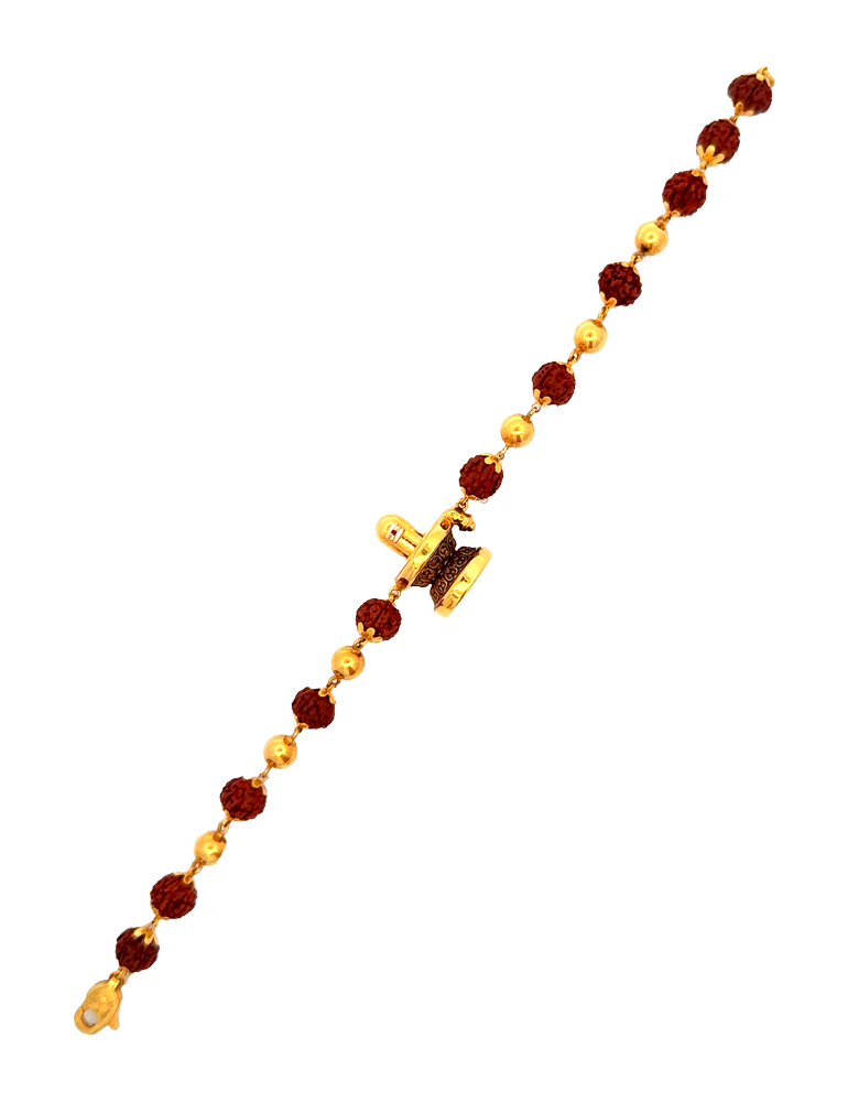 Men's Gold Rudraksha Bracelet-22K