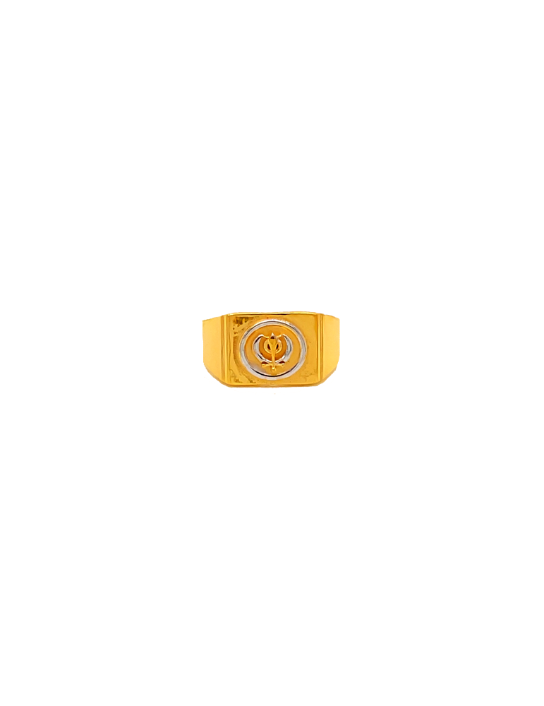 Gold Men's Khanda Ring 22 Karat