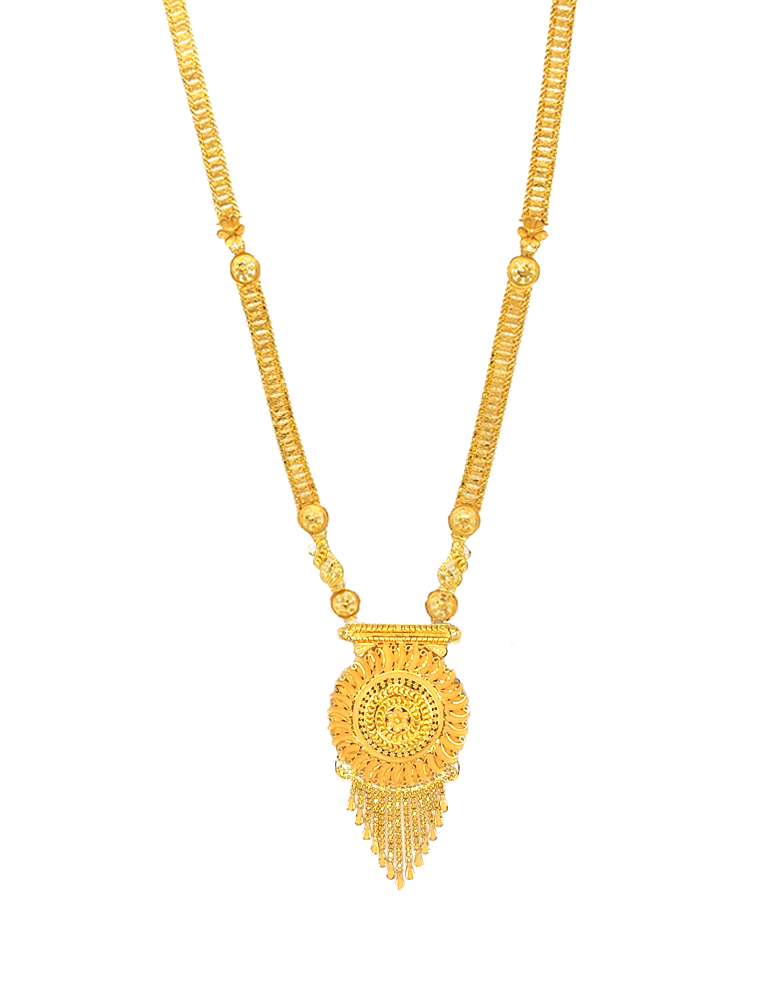 Radiance Pendant Gold NecklaceSet with Earrings 22 Karat