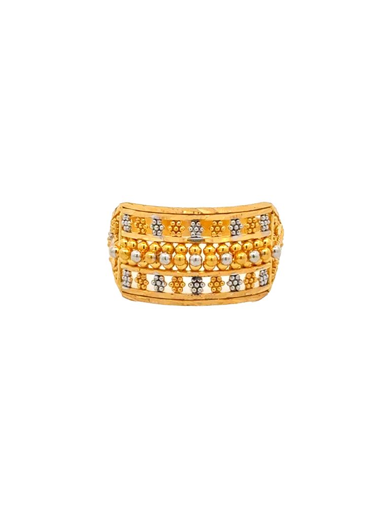 Traditional 22K Gold with Contemporary Rhodium Touch