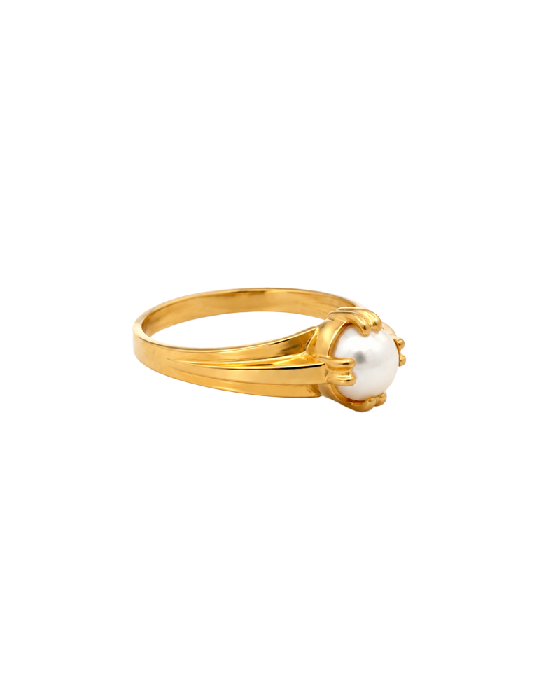 Elara Pearl Whisper Ring - 22 Karat