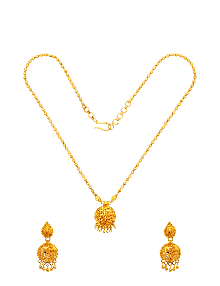 22 KT Yellow Gold Set With Earrings