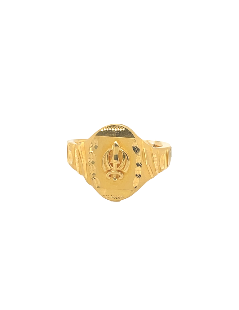 Khanda Gold Men's Ring 22 Karat