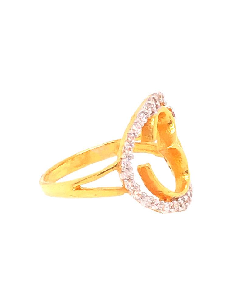 Gold Ring 22 Karat With Cubic Zirconia