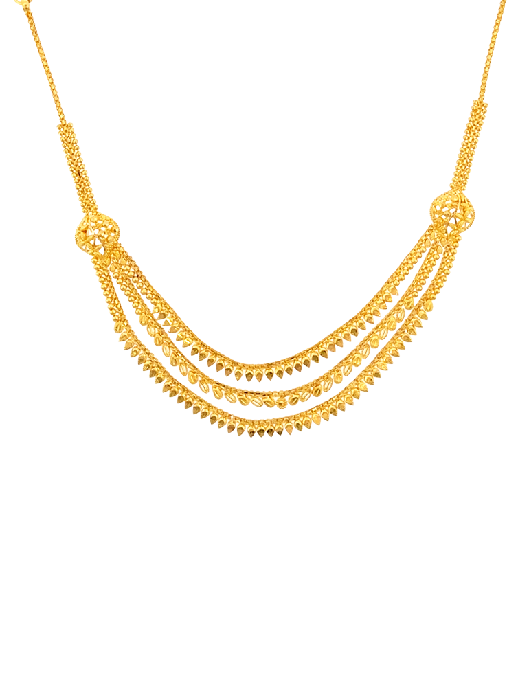 Suvarna Lehar Necklace Set 22 Karat