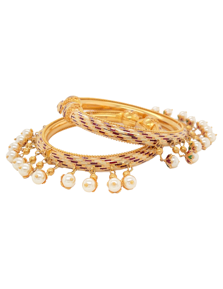 Gold Bangles 22 Karat Set of 2