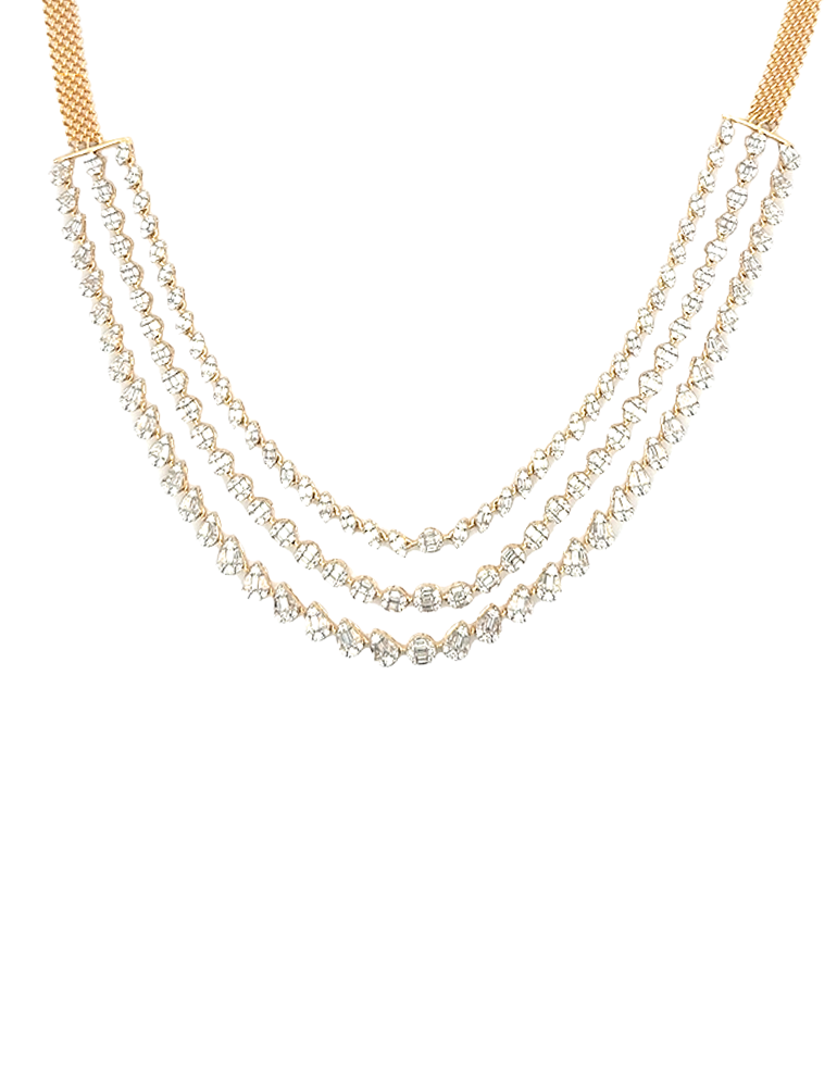 Radiant Cascade Diamond Necklace - 18 Karat