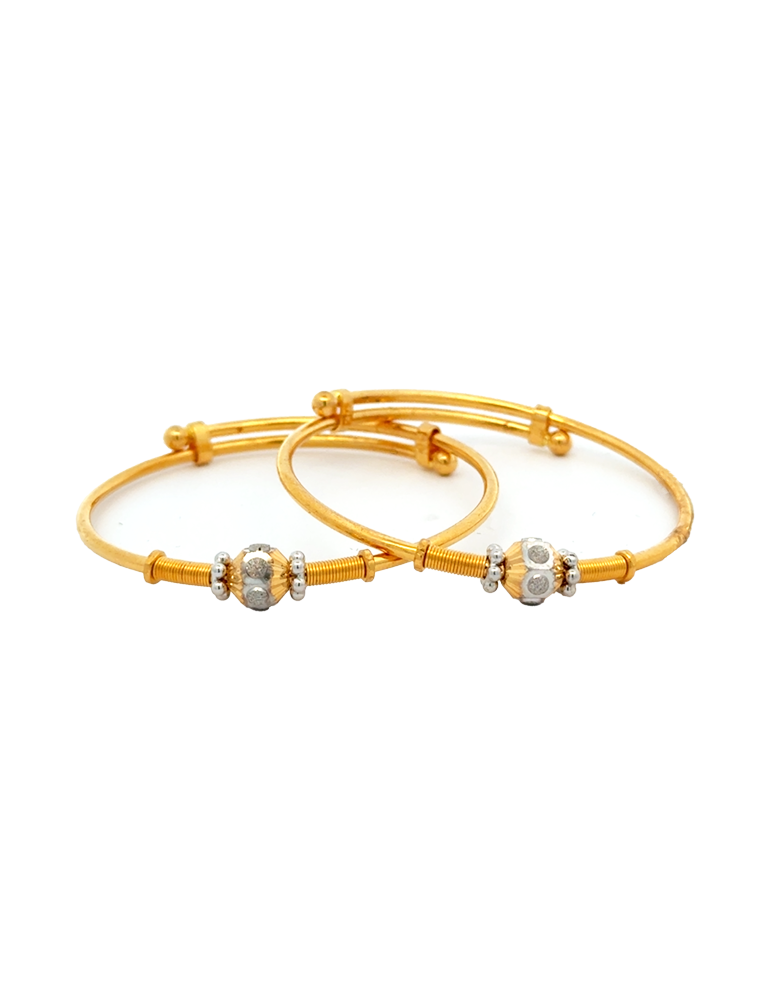 Simple Ball Gold Baby Bangle