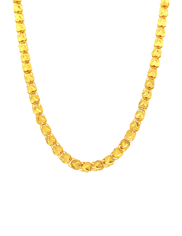 Golden Pulse Heart Chains 22 Kt