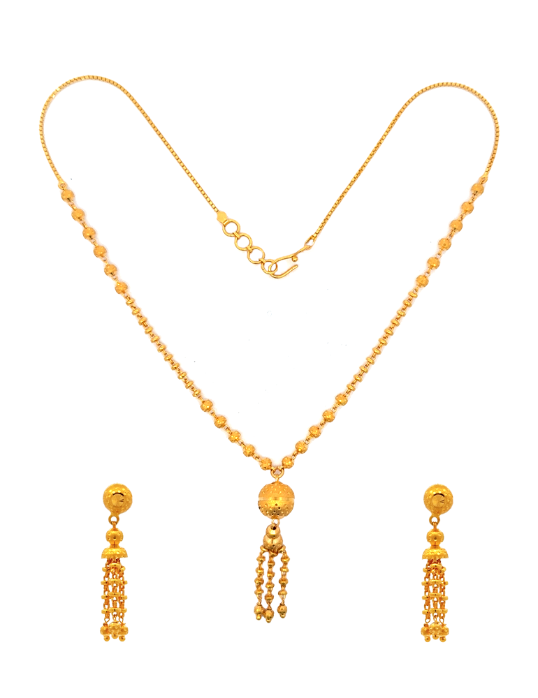 22 KT Yellow Gold Set With Earrings