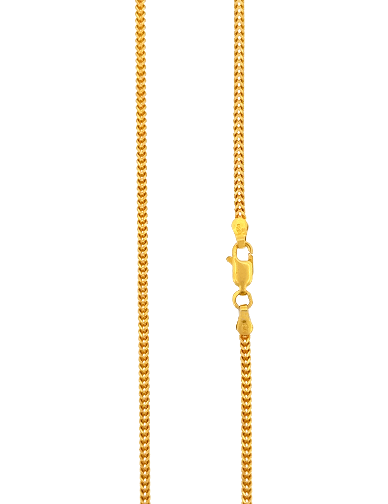 Golden Chevron Chain - 22 Kt