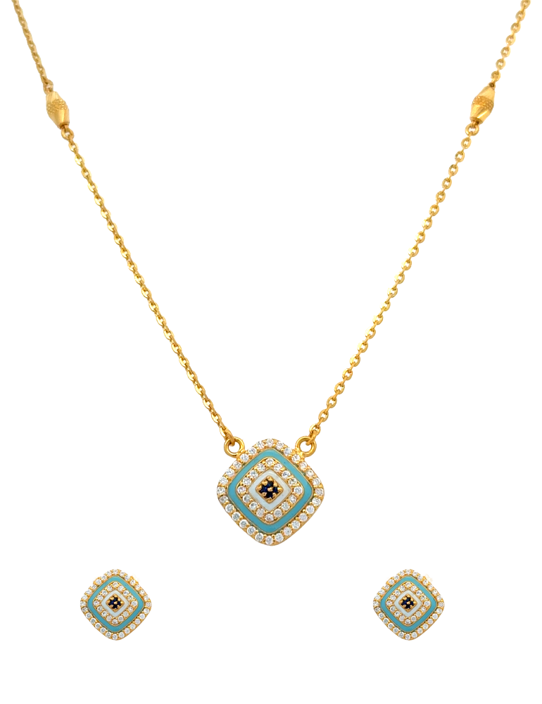 Gold Necklace Set with Earrings 22 Karat