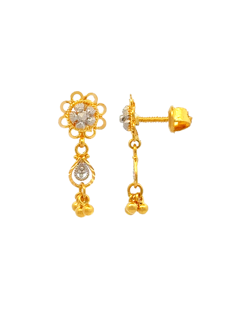Gold PetalCascade Earring 22 karat